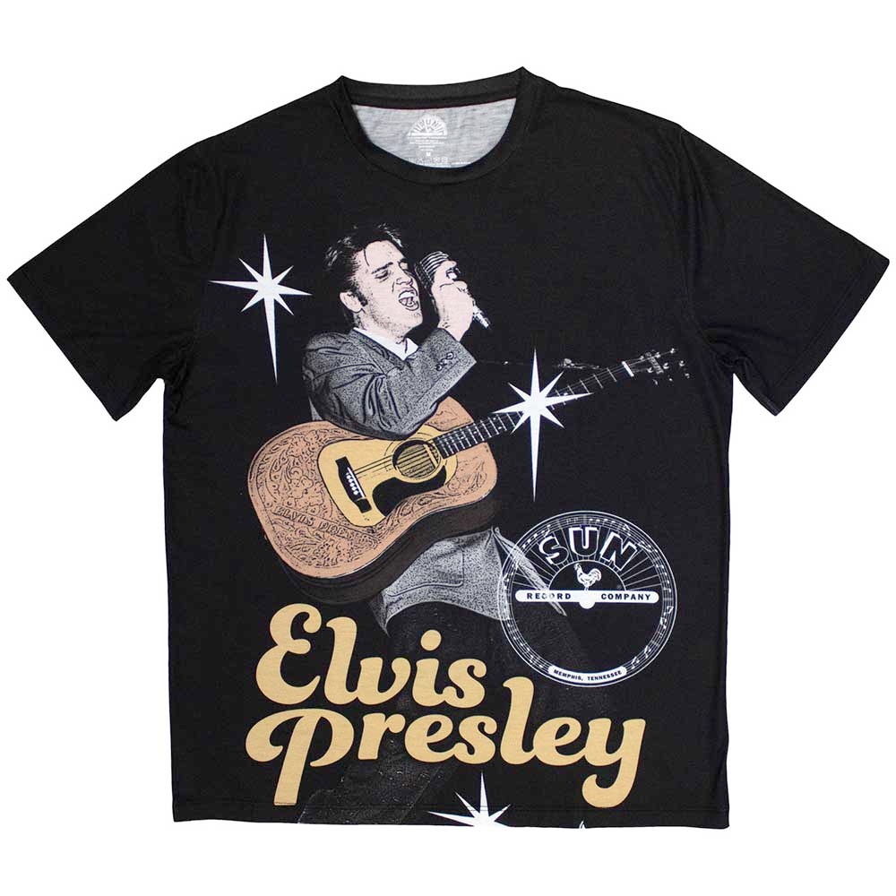 Elvis Presley - Elvis Mic Heren Tshirt - Zwart